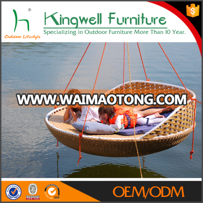 Wicker rattan swing bed chair weaved round shape hanging hammock